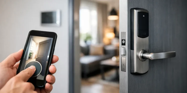 System zdalnego otwierania drzwi apartamentu